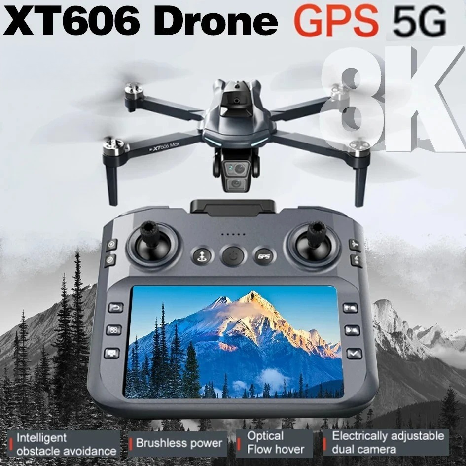 Fpv Brushless Rc Drone 4K - Original XT606 Drone Professional 8K HD