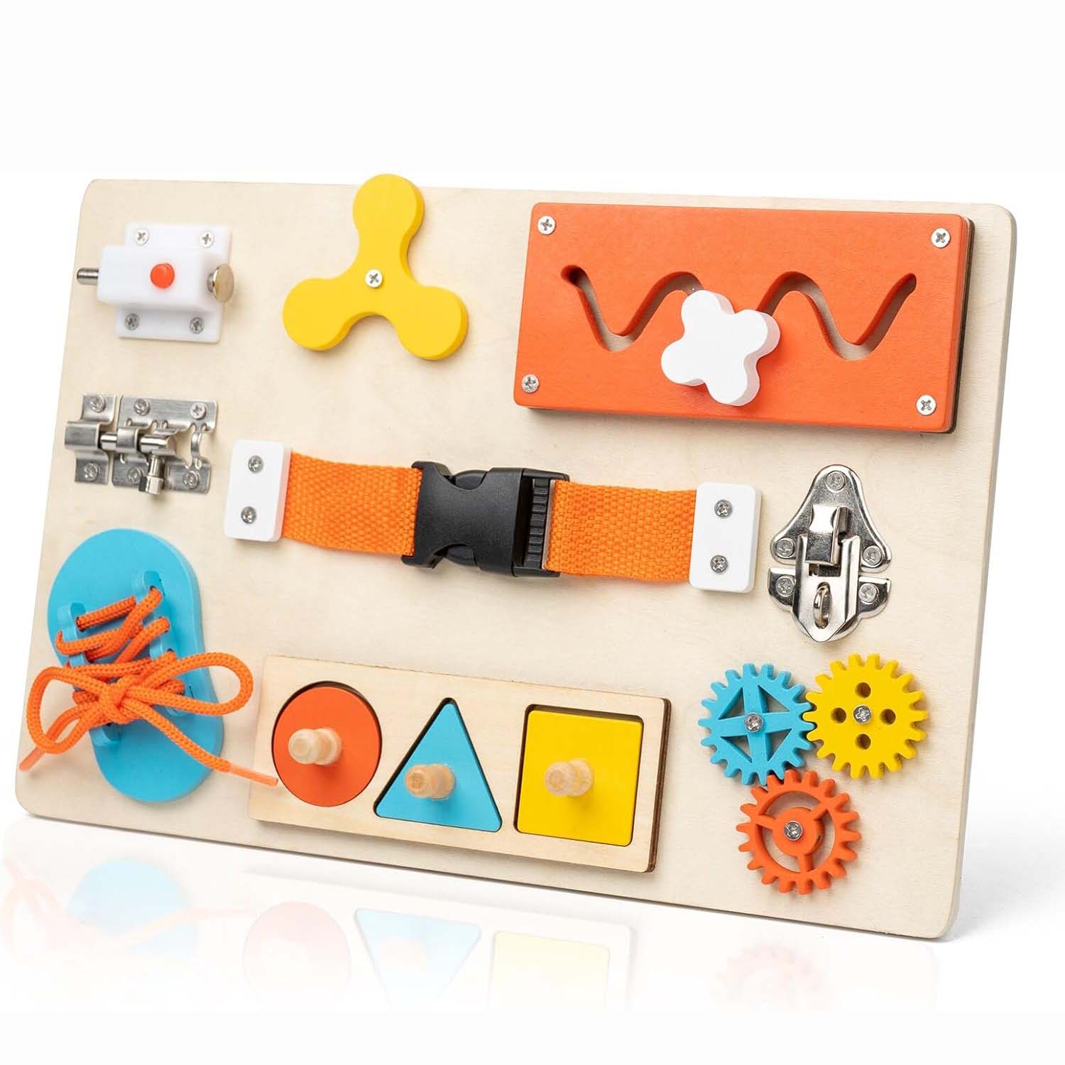 Montessori Wooden Busy Board Toddler - Montessori Busy Board for Toddlers Wooden