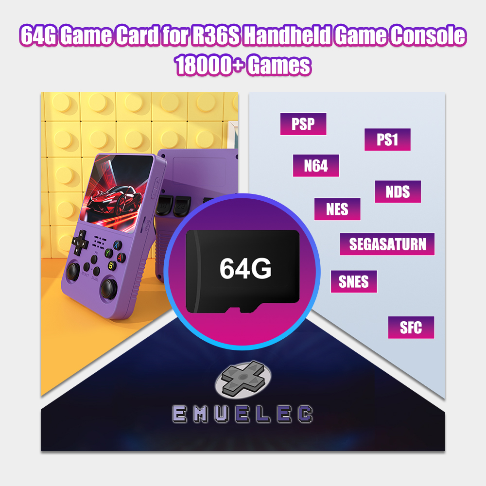 Retro Handheld Game Console R36S - 64G Game TF Card for R36S