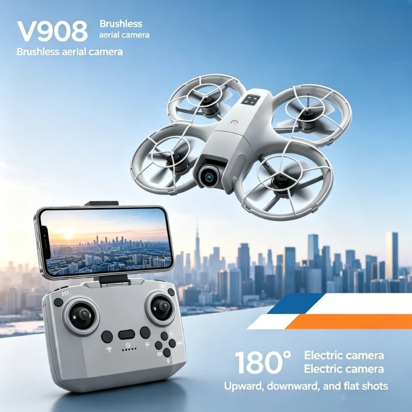 Fpv Brushless Rc Drone 4K - Original V908 Foldable GPS Drone 8K