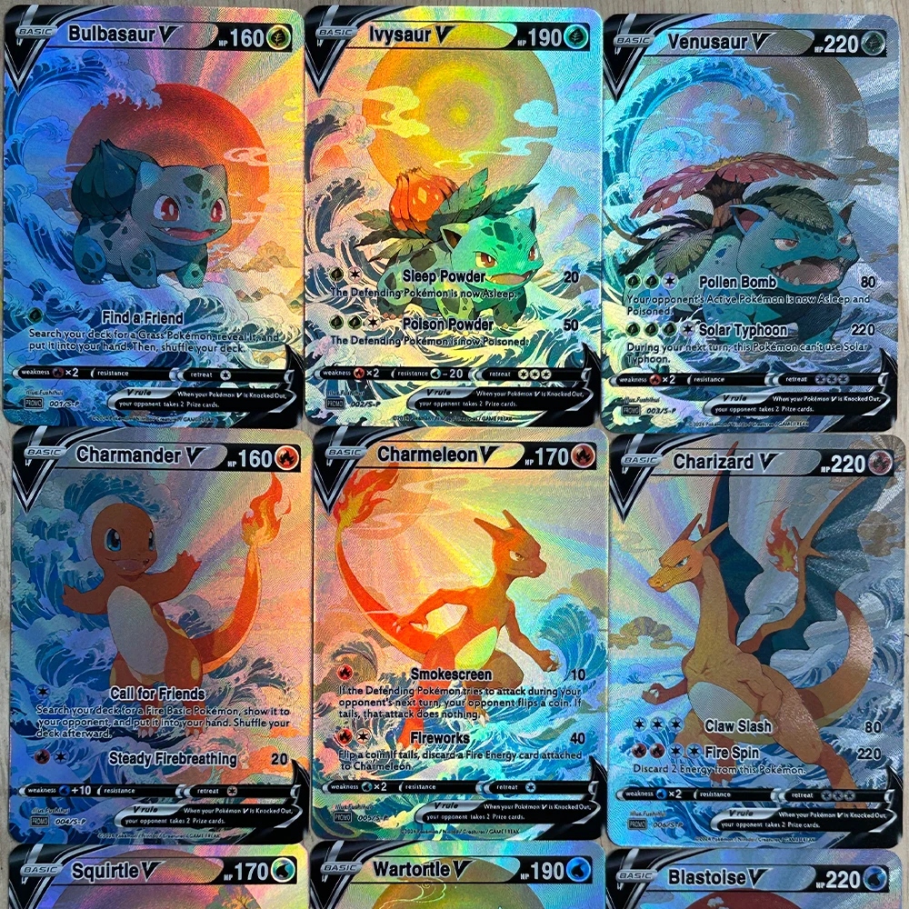 Board Games - 9Pcs/set DIY Anime PTCG Collection Card