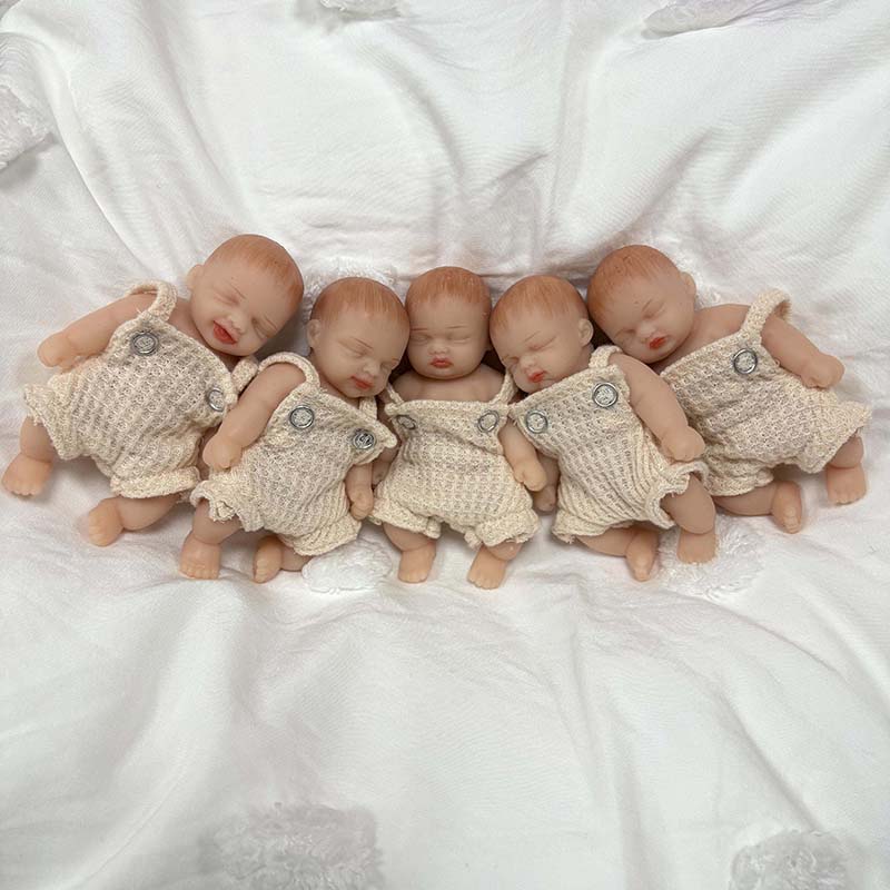 5pcs/set 4inches Handmade High - Reborn Baby Doll Silicone Realistic ulasan dan harga