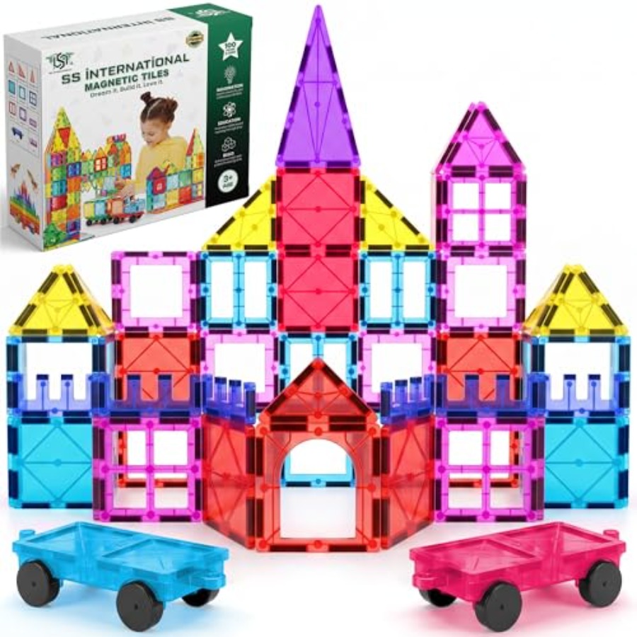 Magnetic Tiles Construction Se - Magnetic Building Tiles Set 100Pcs ulasan dan harga