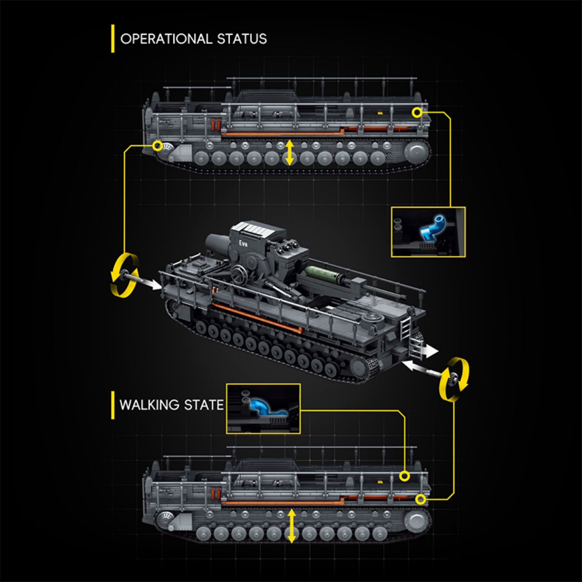4706pcs Karl Mortar Ammunition - Lego Compatible Military Tank ulasan dan harga