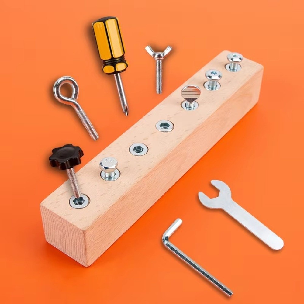 New Portable Montessori Screw  - Montessori Wooden Busy Board Toddler ulasan dan harga