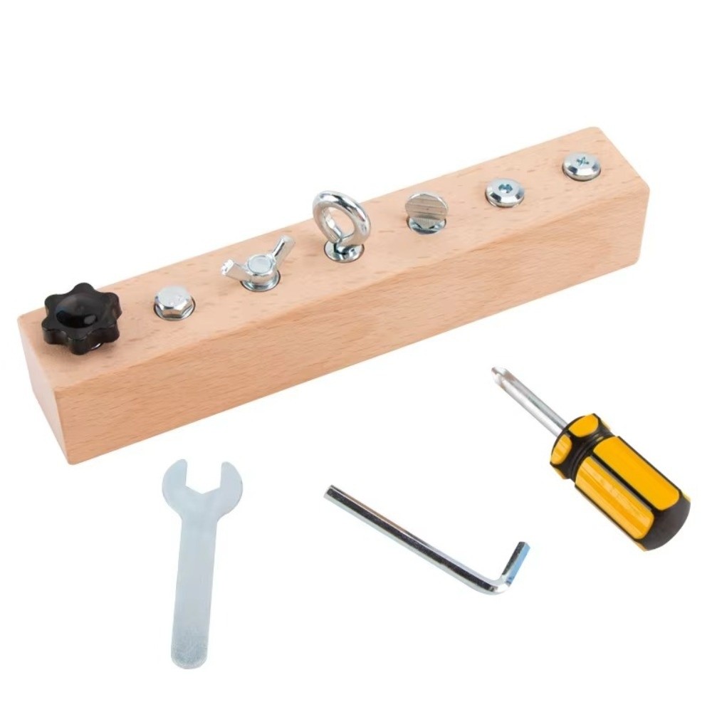 New Portable Montessori Screw  - Montessori Wooden Busy Board Toddler ulasan dan harga