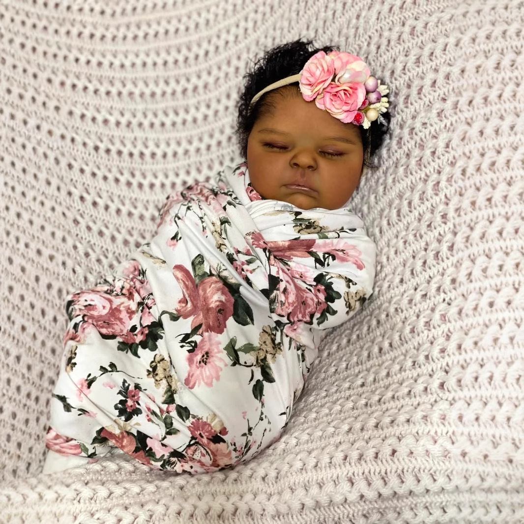 Dark Skin peaches 19 Inch Life - Reborn Baby Doll Silicone Realistic ulasan dan harga