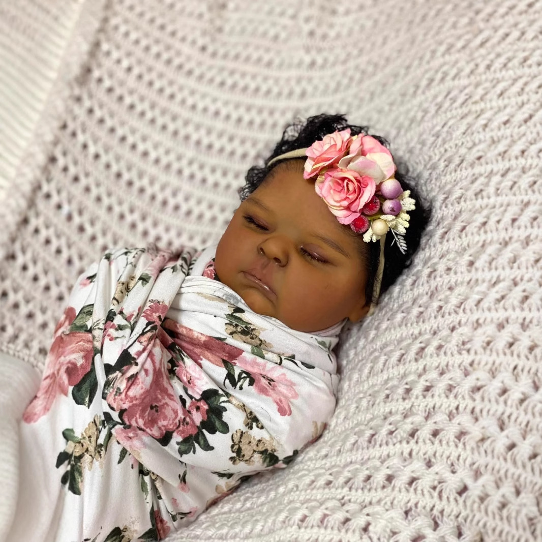 Dark Skin peaches 19 Inch Life - Reborn Baby Doll Silicone Realistic ulasan dan harga