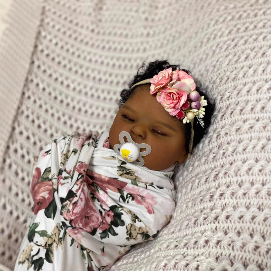 Dark Skin peaches 19 Inch Life - Reborn Baby Doll Silicone Realistic ulasan dan harga