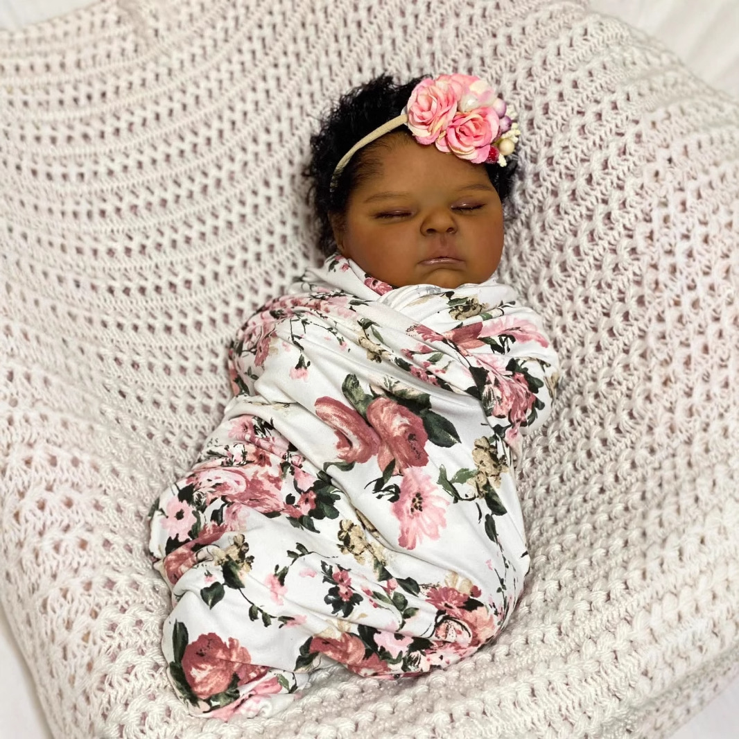 Dark Skin peaches 19 Inch Life - Reborn Baby Doll Silicone Realistic ulasan dan harga