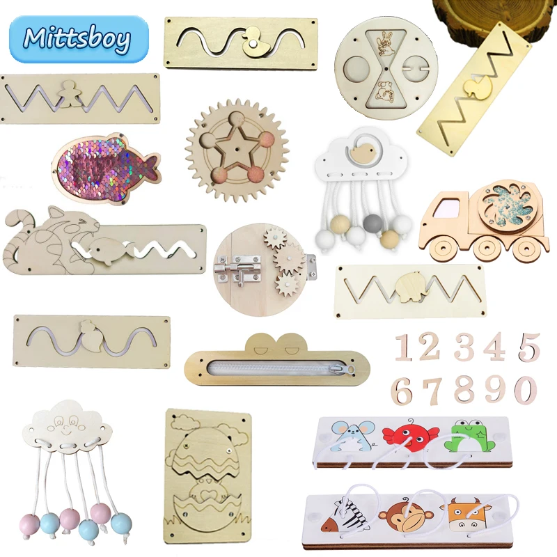 DIY Busy Board Montessori Educ - Montessori Wooden Busy Board Toddler ulasan dan harga