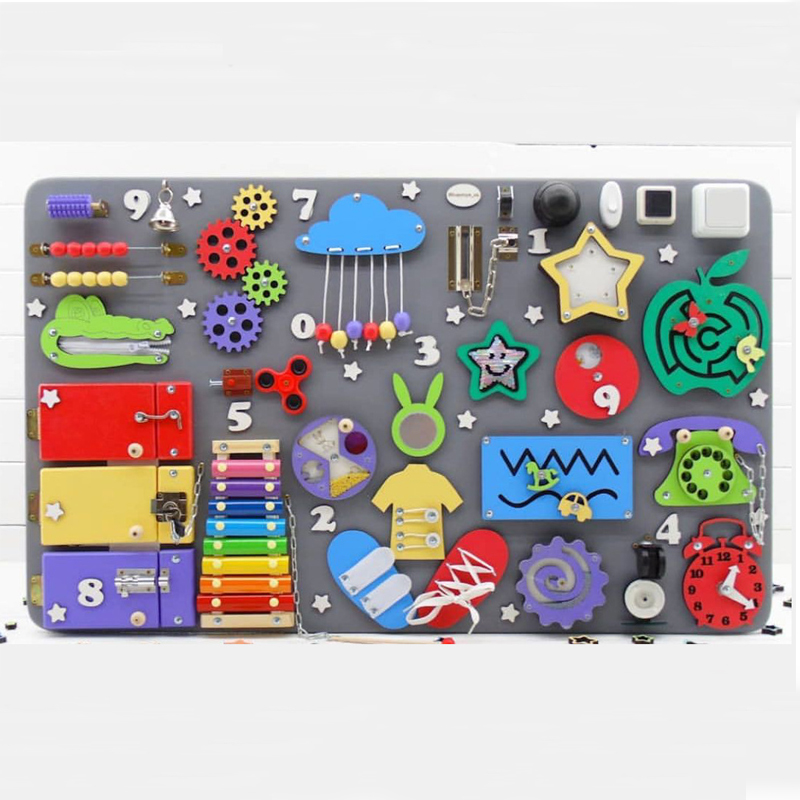 Busy Board DIY Montessori Toys - Montessori Wooden Busy Board Toddler ulasan dan harga