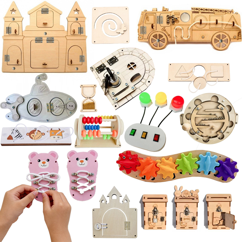 DIY Montessori Busy Board Wood - Montessori Wooden Busy Board Toddler ulasan dan harga