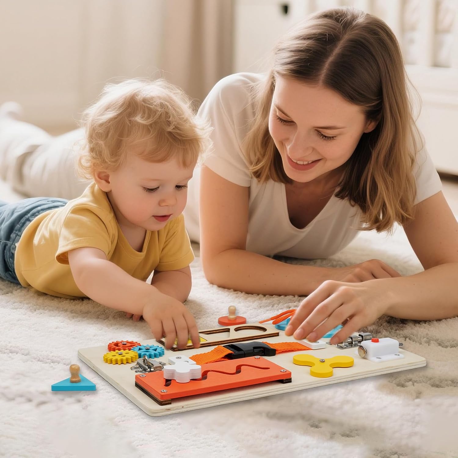 Montessori Busy Board for Todd - Montessori Wooden Busy Board Toddler ulasan dan harga