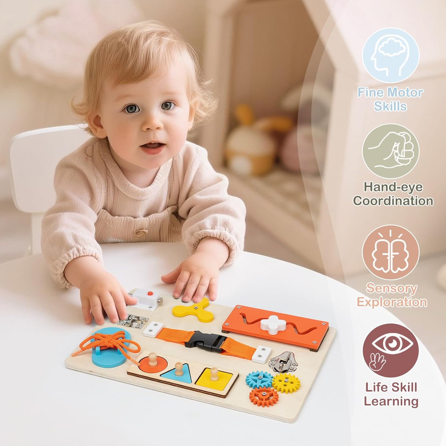 Montessori Busy Board for Todd - Montessori Wooden Busy Board Toddler ulasan dan harga