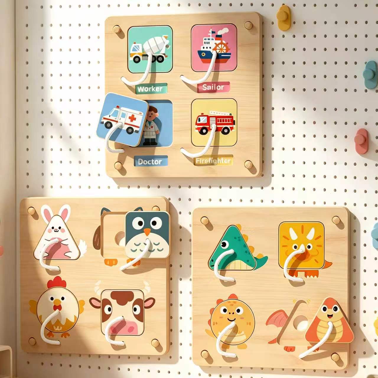 Montessori Wooden Busy Board D - Montessori Wooden Busy Board Toddler ulasan dan harga