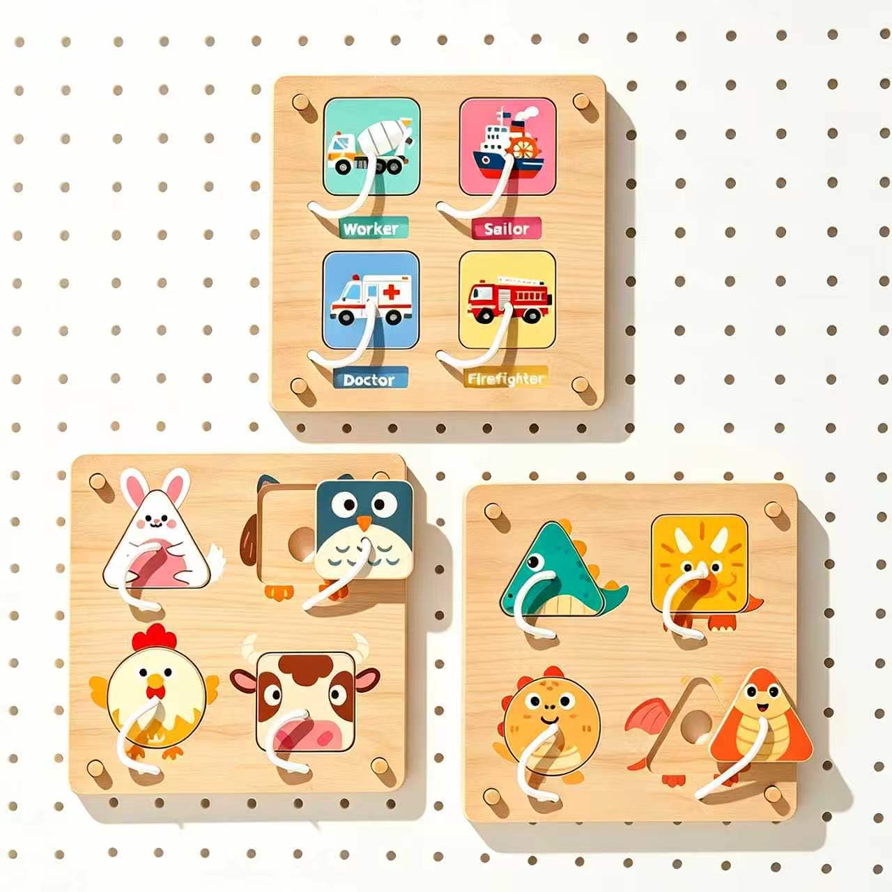 Montessori Wooden Busy Board D - Montessori Wooden Busy Board Toddler ulasan dan harga