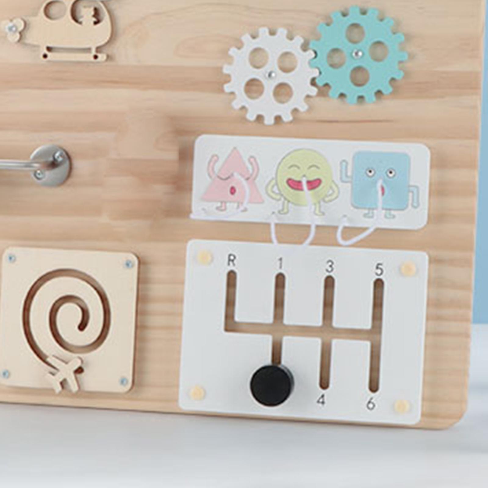 Wooden Busy Board Material Sen - Montessori Wooden Busy Board Toddler ulasan dan harga