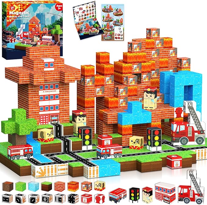 Magnetic Blocks 100 PCS Build  - Magnetic Building Tiles Set 100Pcs ulasan dan harga