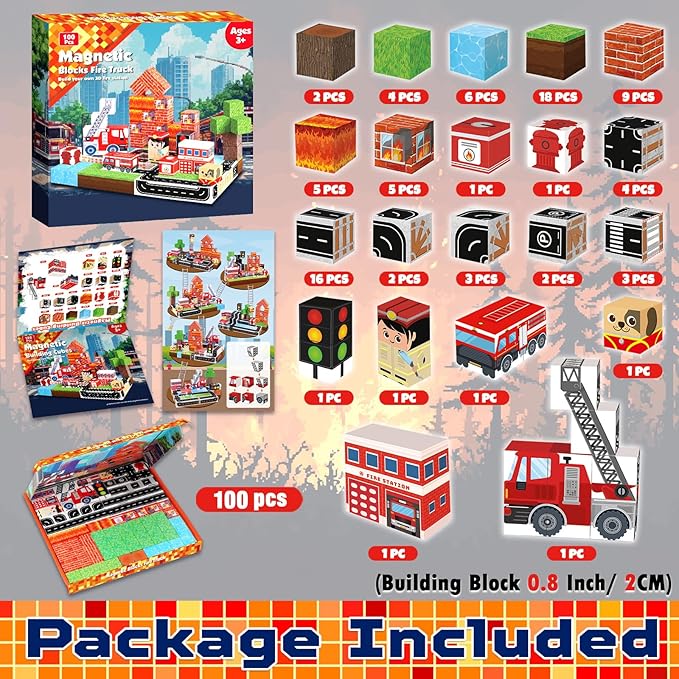 Magnetic Blocks 100 PCS Build  - Magnetic Building Tiles Set 100Pcs ulasan dan harga