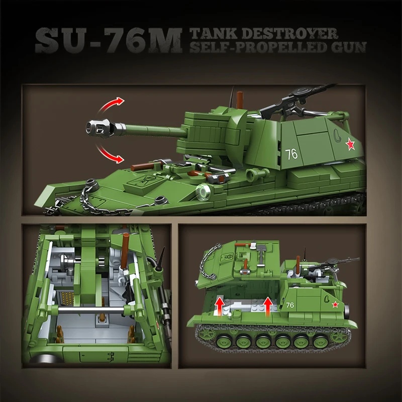 The Soviet SU-76M Tank Destroy - Lego Compatible Military Tank ulasan dan harga