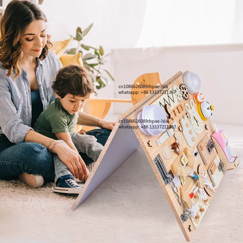 Montessori Busy Board Wooden S - Montessori Wooden Busy Board Toddler ulasan dan harga
