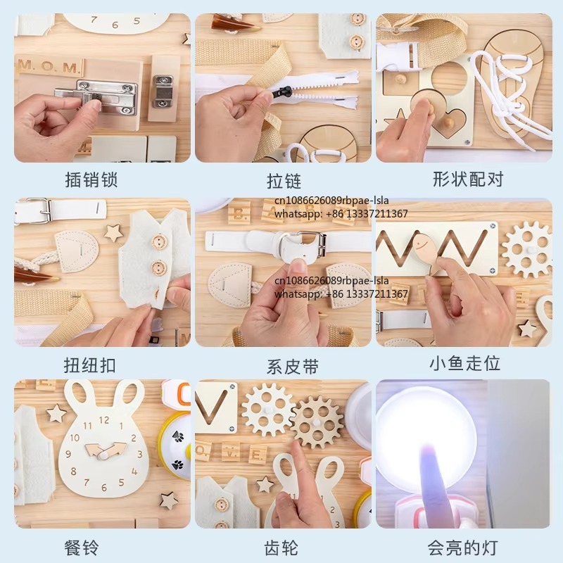 Montessori Busy Board Wooden S - Montessori Wooden Busy Board Toddler ulasan dan harga