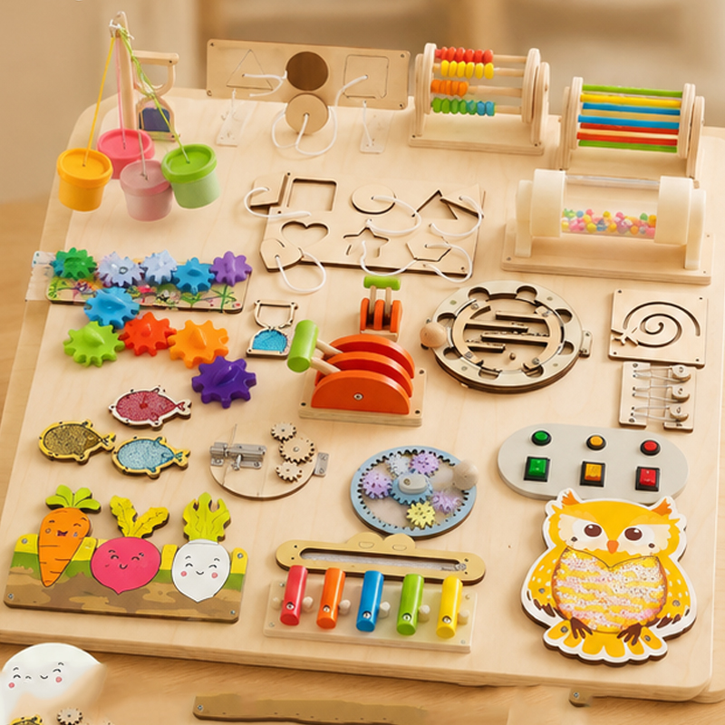 Premium Montessori Busy Board  - Montessori Wooden Busy Board Toddler ulasan dan harga
